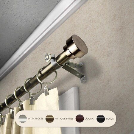 Kd 0.8125 in. Cappa Curtain Rod with 66 to 120 in. Extension, Antique Brass KD3721162